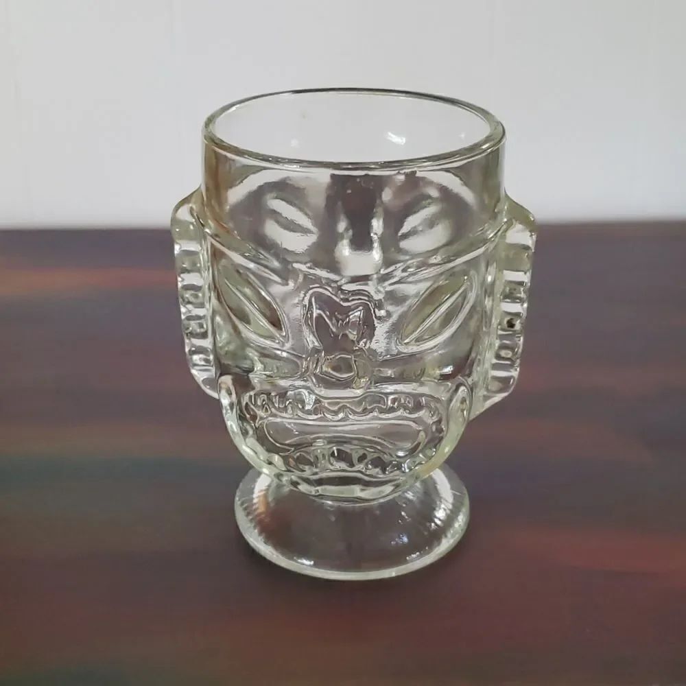 Vintage 2 Faced Happy Sad Heavy Glass Tiki Mug